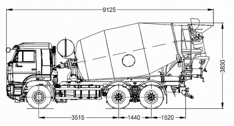 Автобетоносмеситель 58149-3938-48 Автобетоносмеситель